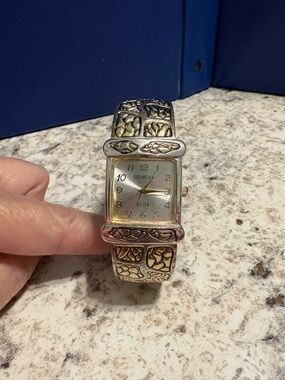 Geneva Women's Two-Tone Ornate Bracelet Watch